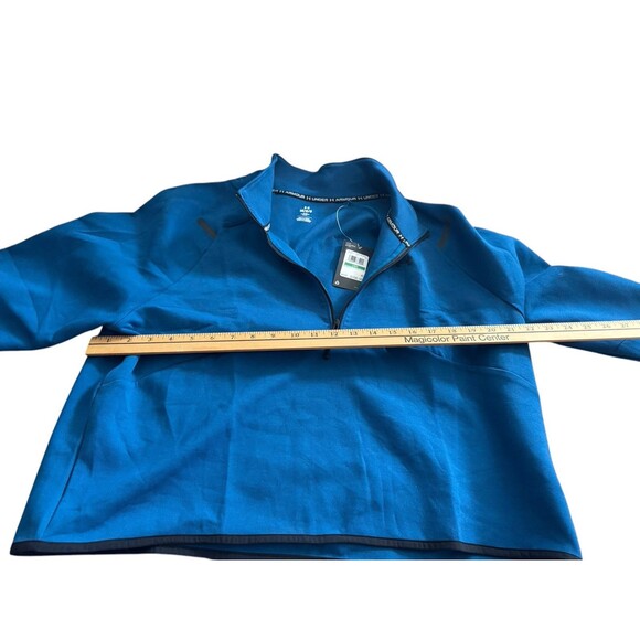 Under Armour Pullover Unstoppable Fleece Crop 1/4 Zip Womens Size L‎ Blue NWT - Picture 9 of 10